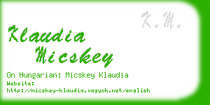 klaudia micskey business card